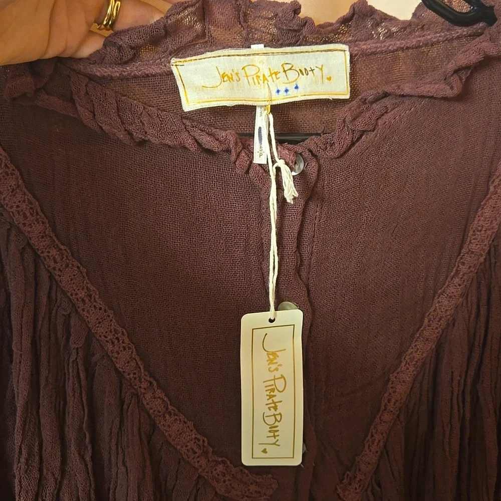 Jen's Pirate Booty Alta Blouse in Plum Sz S - Picture 3 of 7